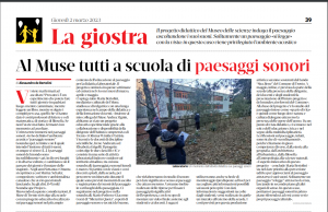 Articolo giornale La Giostra giovedì 2 marzo 2023