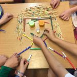 viso costruito con colori