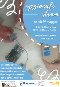locandina mostra progetti laboratori opzionali steam it up