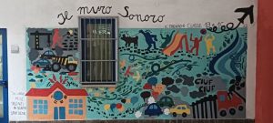 foto: murales realizzato dagli studenti, rappresenta i suoni presenti nei paesaggi osservati