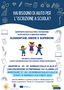 Locandina iniziativa aiuto iscrizioni gennaio 24