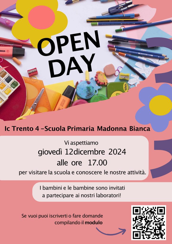 Locandina open day a Madonna Bianca