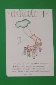foto: disegni della classe 3A a sulla costituzione